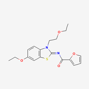 molecular formula C18H20N2O4S B2684413 (Z)-N-(6-ethoxy-3-(2-ethoxyethyl)benzo[d]thiazol-2(3H)-ylidene)furan-2-carboxamide CAS No. 865174-26-1