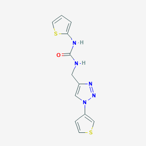 molecular formula C12H11N5OS2 B2684414 1-(thiophen-2-yl)-3-((1-(thiophen-3-yl)-1H-1,2,3-triazol-4-yl)methyl)urea CAS No. 2319788-49-1