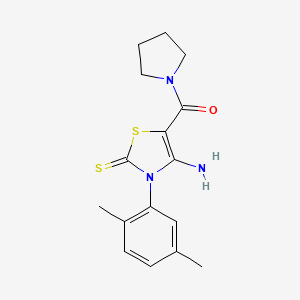 (4-Amino-3-(2,5-dimethylphenyl)-2-thioxo-2,3-dihydrothiazol-5-yl)(pyrrolidin-1-yl)methanone