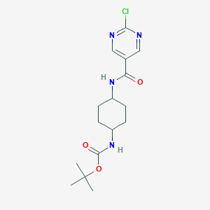 molecular formula C16H23ClN4O3 B2684429 叔丁基-N-[4-[(2-氯吡嘧啶-5-羧酰)氨基]环己基]甲酸叔丁酯 CAS No. 2402836-97-7