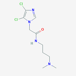 molecular formula C10H16Cl2N4O B2684431 2-(4,5-二氯-1H-咪唑-1-基)-N-[3-(二甲胺基)丙基]乙酰胺 CAS No. 1219539-47-5