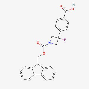 molecular formula C25H20FNO4 B2684437 4-(1-{[(9H-fluoren-9-yl)methoxy]carbonyl}-3-fluoroazetidin-3-yl)benzoic acid CAS No. 2193066-84-9