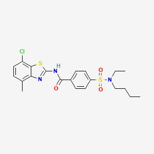 4-[butyl(ethyl)sulfamoyl]-N-(7-chloro-4-methyl-1,3-benzothiazol-2-yl)benzamide