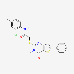 N-(2-chloro-4-methylphenyl)-2-((3-methyl-4-oxo-6-phenyl-3,4-dihydrothieno[3,2-d]pyrimidin-2-yl)thio)acetamide