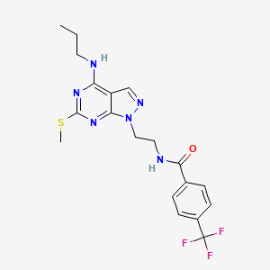 N-(2-(6-(methylthio)-4-(propylamino)-1H-pyrazolo[3,4-d]pyrimidin-1-yl)ethyl)-4-(trifluoromethyl)benzamide