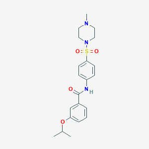 molecular formula C21H27N3O4S B268445 3-isopropoxy-N-{4-[(4-methyl-1-piperazinyl)sulfonyl]phenyl}benzamide 