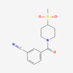 3-(4-(Methylsulfonyl)piperidine-1-carbonyl)benzonitrile