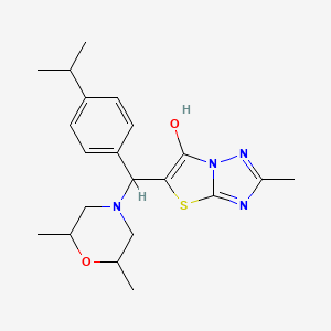 molecular formula C21H28N4O2S B2684453 5-((2,6-二甲基吗啉)(4-异丙基苯基)甲基)-2-甲基噻唑并[3,2-b][1,2,4]三唑-6-醇 CAS No. 1005079-15-1