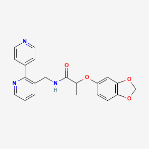 molecular formula C21H19N3O4 B2684456 N-([2,4'-bipyridin]-3-ylmethyl)-2-(benzo[d][1,3]dioxol-5-yloxy)propanamide CAS No. 2034432-82-9