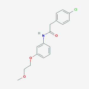 molecular formula C17H18ClNO3 B268446 2-(4-chlorophenyl)-N-[3-(2-methoxyethoxy)phenyl]acetamide 