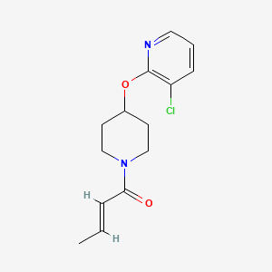 molecular formula C14H17ClN2O2 B2684460 (E)-1-(4-((3-chloropyridin-2-yl)oxy)piperidin-1-yl)but-2-en-1-one CAS No. 1448139-88-5