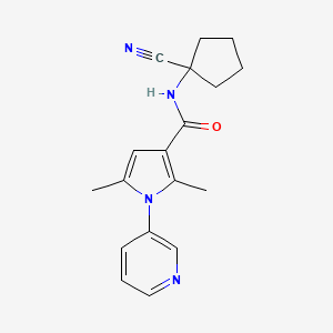 molecular formula C18H20N4O B2684462 N-(1-cyanocyclopentyl)-2,5-dimethyl-1-(pyridin-3-yl)-1H-pyrrole-3-carboxamide CAS No. 1333952-47-8