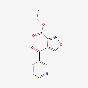 molecular formula C12H10N2O4 B2684464 Ethyl 4-(pyridine-3-carbonyl)-1,2-oxazole-3-carboxylate CAS No. 400083-76-3