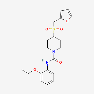 molecular formula C19H24N2O5S B2684469 N-(2-ethoxyphenyl)-4-((furan-2-ylmethyl)sulfonyl)piperidine-1-carboxamide CAS No. 1448067-58-0