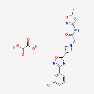 molecular formula C19H18ClN5O7 B2684470 2-(3-(3-(3-chlorophenyl)-1,2,4-oxadiazol-5-yl)azetidin-1-yl)-N-(5-methylisoxazol-3-yl)acetamide oxalate CAS No. 1351613-52-9