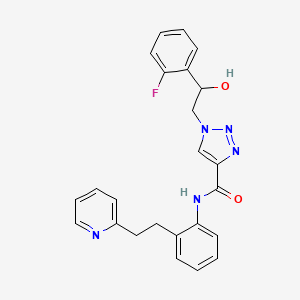 molecular formula C24H22FN5O2 B2684473 1-(2-(2-fluorophenyl)-2-hydroxyethyl)-N-(2-(2-(pyridin-2-yl)ethyl)phenyl)-1H-1,2,3-triazole-4-carboxamide CAS No. 2034256-20-5