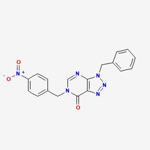 molecular formula C18H14N6O3 B2684477 3-benzyl-6-(4-nitrobenzyl)-3H-[1,2,3]triazolo[4,5-d]pyrimidin-7(6H)-one CAS No. 863018-35-3
