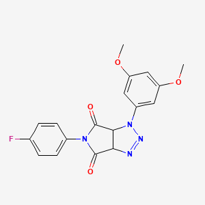 molecular formula C18H15FN4O4 B2684478 1-(3,5-dimethoxyphenyl)-5-(4-fluorophenyl)-1,6a-dihydropyrrolo[3,4-d][1,2,3]triazole-4,6(3aH,5H)-dione CAS No. 1173753-64-4