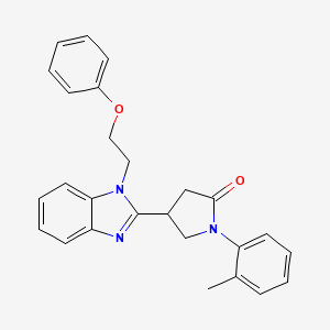 molecular formula C26H25N3O2 B2684479 4-(1-(2-苯氧基乙基)-1H-苯并[2]咪唑-2-基)-1-(邻甲苯基)吡咯烷-2-酮 CAS No. 877287-52-0