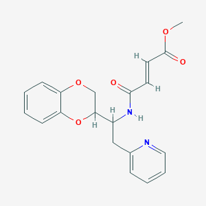 molecular formula C20H20N2O5 B2684480 Methyl (E)-4-[[1-(2,3-dihydro-1,4-benzodioxin-3-yl)-2-pyridin-2-ylethyl]amino]-4-oxobut-2-enoate CAS No. 2411329-25-2