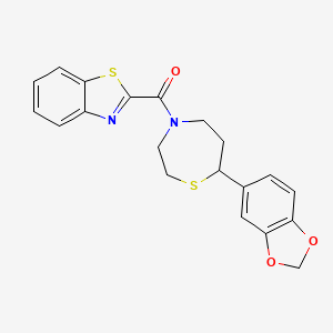 molecular formula C20H18N2O3S2 B2684483 (7-(苯并[d][1,3]二氧杂环戊-5-基)-1,4-噻吩并[2]噻唑-2-基)甲酮 CAS No. 1706301-78-1