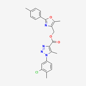 molecular formula C23H21ClN4O3 B2684495 [5-methyl-2-(4-methylphenyl)-1,3-oxazol-4-yl]methyl 1-(3-chloro-4-methylphenyl)-5-methyl-1H-1,2,3-triazole-4-carboxylate CAS No. 946302-54-1
