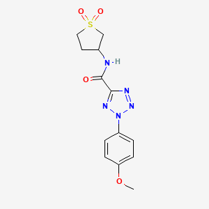 molecular formula C13H15N5O4S B2684496 N-(1,1-dioxidotetrahydrothiophen-3-yl)-2-(4-methoxyphenyl)-2H-tetrazole-5-carboxamide CAS No. 1396850-79-5
