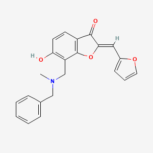 molecular formula C22H19NO4 B2684507 (Z)-7-((benzyl(methyl)amino)methyl)-2-(furan-2-ylmethylene)-6-hydroxybenzofuran-3(2H)-one CAS No. 899392-15-5
