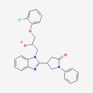 molecular formula C26H24ClN3O3 B2684513 4-{1-[3-(2-氯苯氧基)-2-羟基丙基]-1H-苯并咪唑-2-基}-1-苯基吡咯烷-2-酮 CAS No. 1018161-68-6