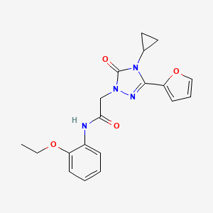 molecular formula C19H20N4O4 B2684518 2-(4-环丙基-3-(呋喃-2-基)-5-氧代-4,5-二氢-1H-1,2,4-三唑-1-基)-N-(2-乙氧基苯基)乙酰胺 CAS No. 1797260-98-0