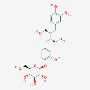 molecular formula C26H36O11 B2684520 2-Methoxy-4-[(2R,3R)-2,3-bis(hydroxymethyl)-4-(3-methoxy-4-hydroxyphenyl)butyl]phenyl beta-D-glucopyranoside CAS No. 129102-89-2