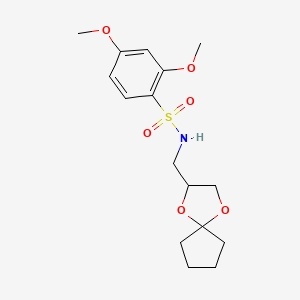 molecular formula C16H23NO6S B2684528 N-(1,4-dioxaspiro[4.4]nonan-2-ylmethyl)-2,4-dimethoxybenzenesulfonamide CAS No. 941870-24-2