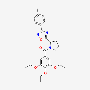 3-(4-Methylphenyl)-5-[1-(3,4,5-triethoxybenzoyl)pyrrolidin-2-yl]-1,2,4-oxadiazole