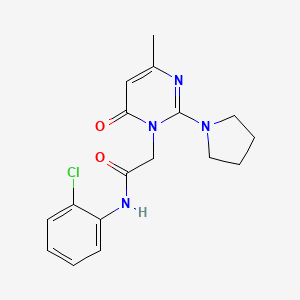 molecular formula C17H19ClN4O2 B2684536 N-(2-CHLOROPHENYL)-2-[4-METHYL-6-OXO-2-(PYRROLIDIN-1-YL)-1,6-DIHYDROPYRIMIDIN-1-YL]ACETAMIDE CAS No. 1251574-82-9