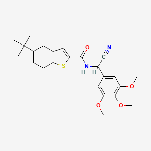 molecular formula C24H30N2O4S B2684547 5-tert-butyl-N-[cyano(3,4,5-trimethoxyphenyl)methyl]-4,5,6,7-tetrahydro-1-benzothiophene-2-carboxamide CAS No. 1375187-92-0