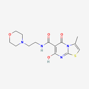 molecular formula C14H18N4O4S B2684555 7-羟基-3-甲基-N-(2-吗啉基乙基)-5-氧代-5H-噻唑并[3,2-a]嘧啶-6-甲酰胺 CAS No. 898457-87-9