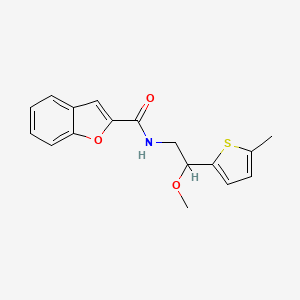 molecular formula C17H17NO3S B2684583 N-(2-甲氧基-2-(5-甲基硫代噻吩-2-基)乙基)苯并呋喃-2-甲酰胺 CAS No. 1797639-92-9