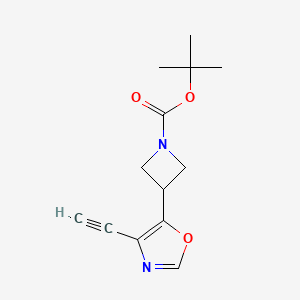 molecular formula C13H16N2O3 B2684593 叔丁基3-(4-乙炔基-1,3-噁唑-5-基)氮杂环丁烷-1-甲酸乙酯 CAS No. 2413897-91-1