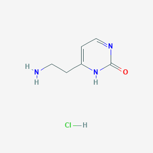 molecular formula C6H10ClN3O B2684600 6-(2-Aminoethyl)-1H-pyrimidin-2-one;hydrochloride CAS No. 2173998-81-5