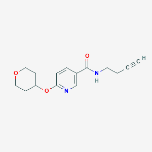 molecular formula C15H18N2O3 B2684606 N-(丁-3-炔-1-基)-6-((四氢-2H-吡喃-4-基)氧基)烟酰胺 CAS No. 1903558-13-3