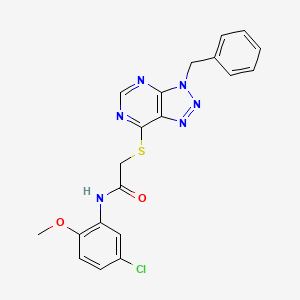 molecular formula C20H17ClN6O2S B2684609 2-((3-苄基-3H-[1,2,3]三唑[4,5-d]嘧啶-7-基)硫)-N-(5-氯-2-甲氧基苯基)乙酰胺 CAS No. 863452-83-9