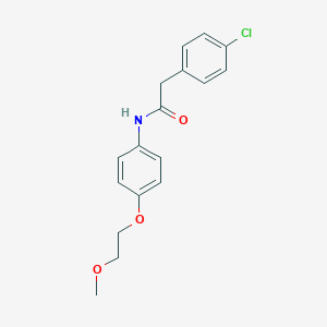 molecular formula C17H18ClNO3 B268464 2-(4-chlorophenyl)-N-[4-(2-methoxyethoxy)phenyl]acetamide 