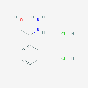 molecular formula C8H14Cl2N2O B2684641 2-Hydrazinyl-2-phenylethan-1-ol dihydrochloride CAS No. 1803584-15-7