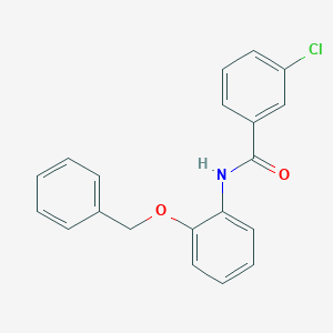 molecular formula C20H16ClNO2 B268466 N-[2-(benzyloxy)phenyl]-3-chlorobenzamide 