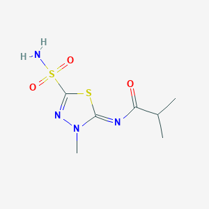 2-methyl-N-(3-methyl-5-sulfamoyl-1,3,4-thiadiazol-2-ylidene)propanamide