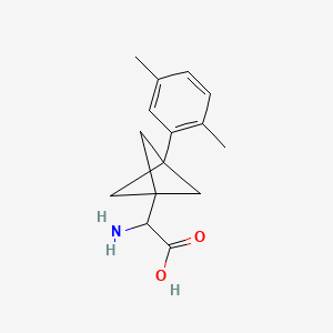 molecular formula C15H19NO2 B2684722 2-Amino-2-[3-(2,5-dimethylphenyl)-1-bicyclo[1.1.1]pentanyl]acetic acid CAS No. 2287266-37-7