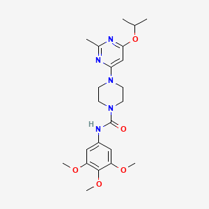 molecular formula C22H31N5O5 B2684727 4-(6-异丙氧基-2-甲基嘧啶-4-基)-N-(3,4,5-三甲氧基苯基)哌嗪-1-甲酰胺 CAS No. 1021119-35-6