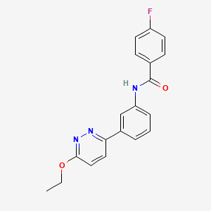 molecular formula C19H16FN3O2 B2684728 N-(3-(6-乙氧吡啶-3-基)苯基)-4-氟苯甲酰胺 CAS No. 922567-57-5