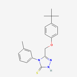molecular formula C20H23N3OS B2684737 5-[(4-叔丁基苯氧基)甲基]-4-(3-甲基苯基)-2,4-二氢-3H-1,2,4-三唑-3-硫酮 CAS No. 538337-72-3