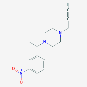 molecular formula C15H19N3O2 B2684738 1-[1-(3-硝基苯基)乙基]-4-丙-2-炔基哌嗪 CAS No. 1465390-13-9